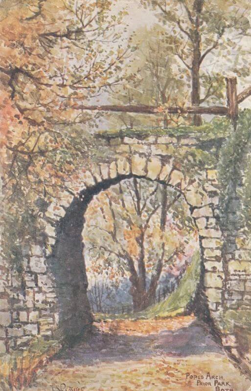 Popes Arch, Prior Park postcard by W Rossiter 1907