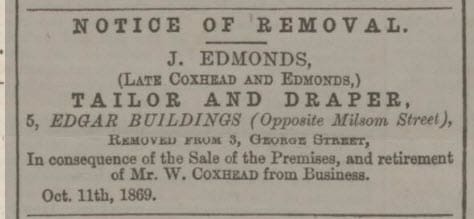 Coxhead & Edmonds - Bath Chronicle and Weekly Gazette - Thursday 21 October 1869