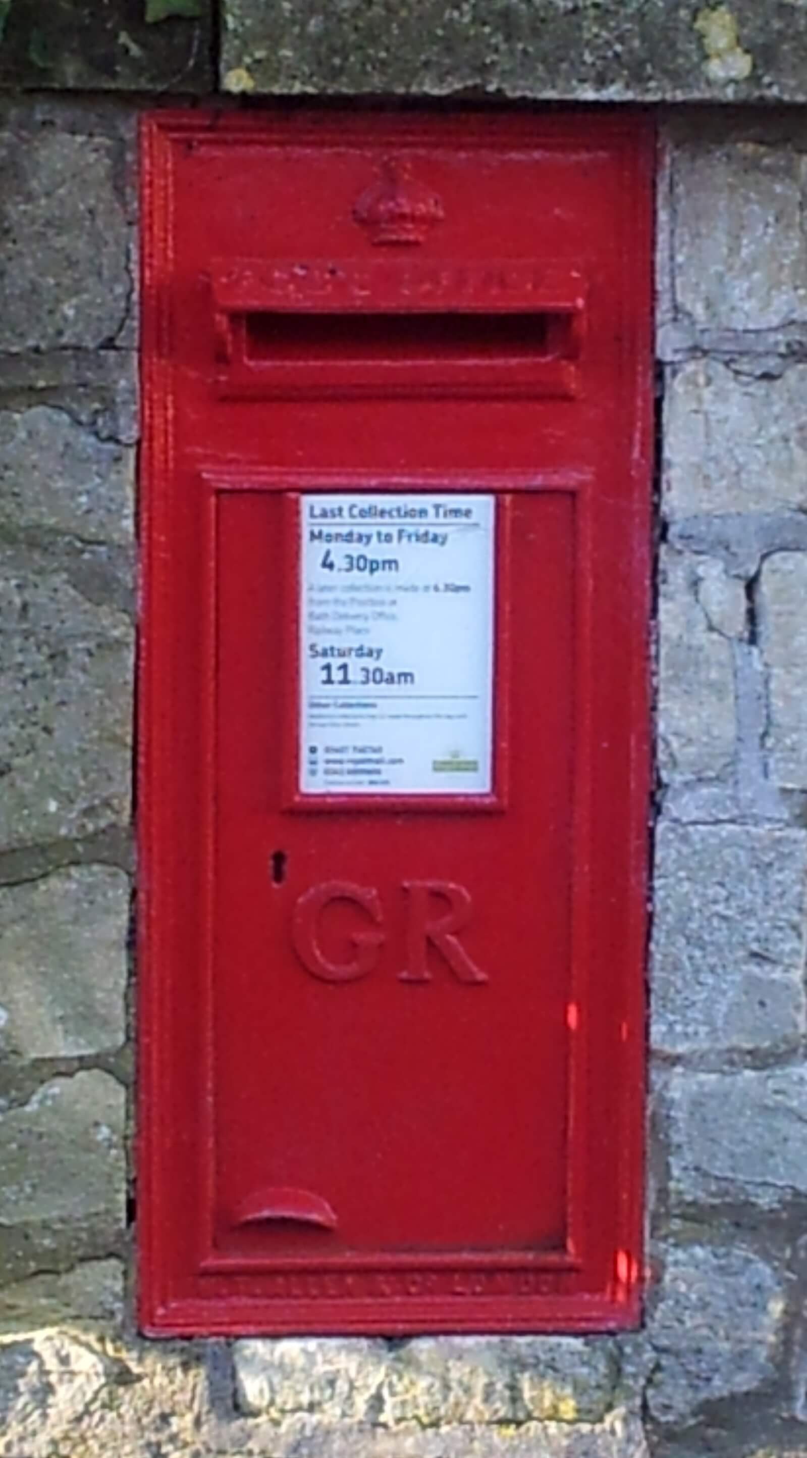 Post box on Church Road by Tyning Road