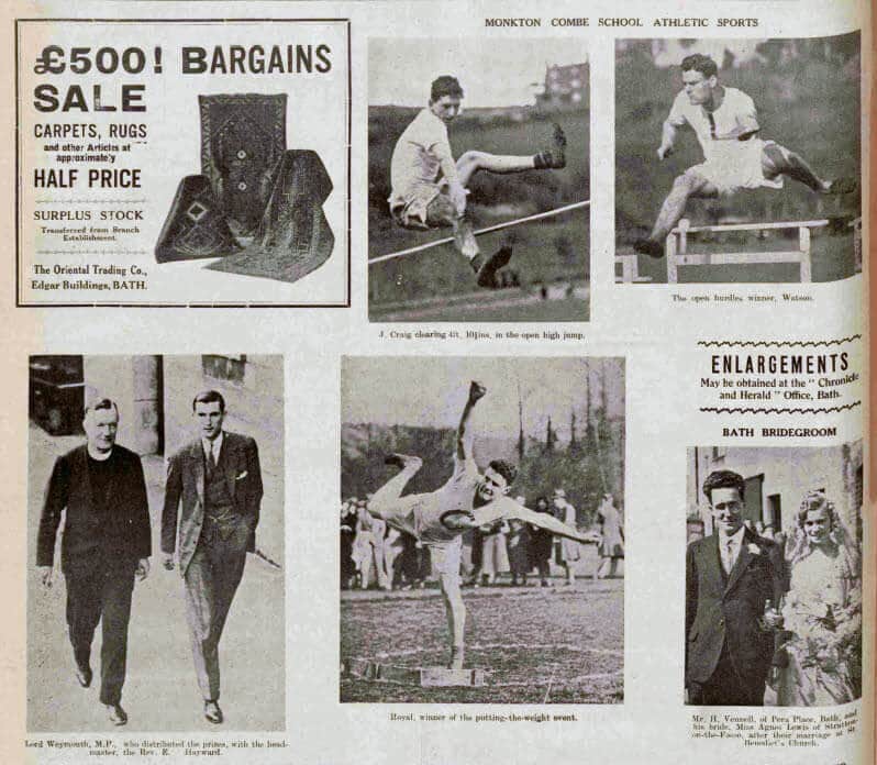 monkton-combe-athletics-bath-chronicle-and-weekly-gazette-saturday-9-april-1932