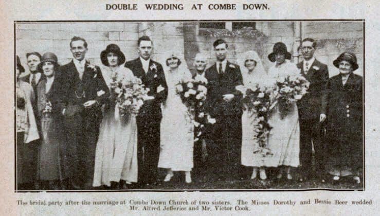jefferies-beer-and-cook-beer-double-wedding-at-combe-down-bath-chronicle-and-weekly-gazette-saturday-22-august-1931
