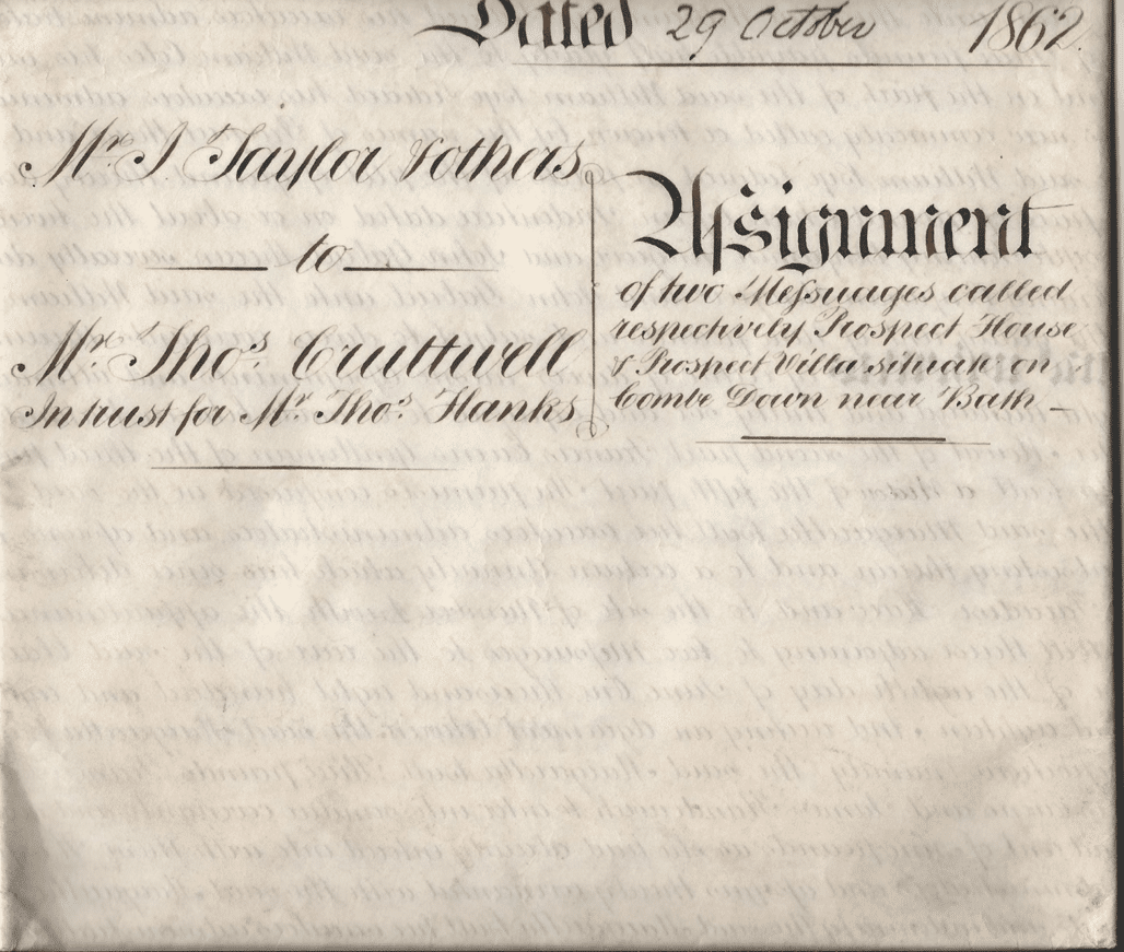 Deed dated 29th October 1862