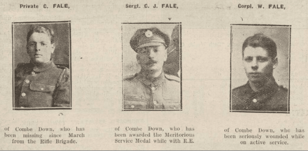 Fale brothers, Bath Chronicle, Saturday 13 July 1918