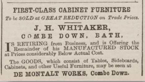J. H. Whitaker advert, Bath Chronicle, Wednesday 5 December 1894