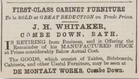 j h whitaker advert bath chronicle wednesday 5 december 1894