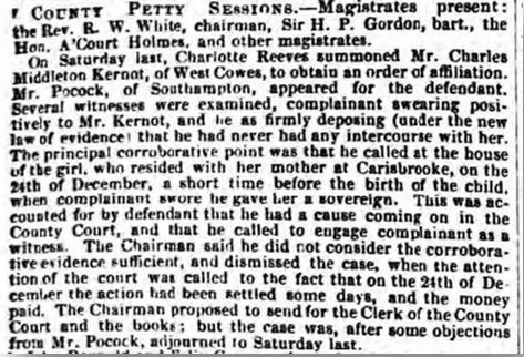 kernot affiliation order report hampshire advertiser saturday 3 july 1852