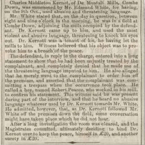 kernot summons by edmund white bath chronicle thursday 16 october 1856