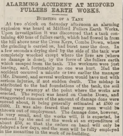 Midford accident, Bath Chronicle, Thursday 8 May 1884