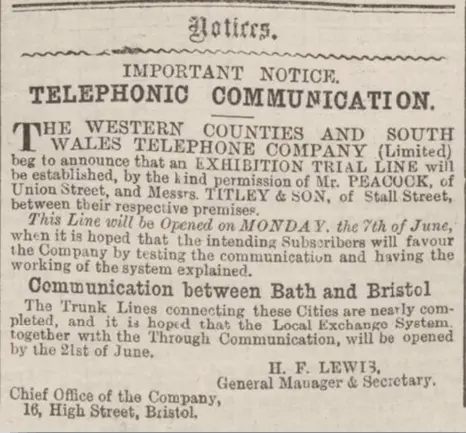 wcswtc advert bath chronicle thursday 10 june 1886