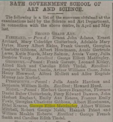 George Elliott Mattingley - Bath Chronicle and Weekly Gazette - Thursday 13 August 1885