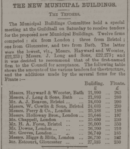 hayward and wooster new municipal buildings bath chronicle and weekly gazette thursday 22 september 1892