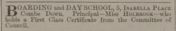 Miss Holbook's school at 5 Isabella Place - Bath Chronicle and Weekly Gazette - Thursday 13 April 1871