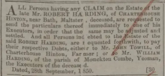 william harding bath chronicle and weekly gazette thursday 3 october 1850