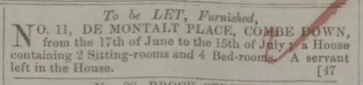 11 de montalt place to be let bath chronicle and weekly gazette thursday 8 june 1848