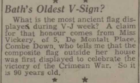 bath oldest v sign bath chronicle and weekly gazette saturday 25 august 1945
