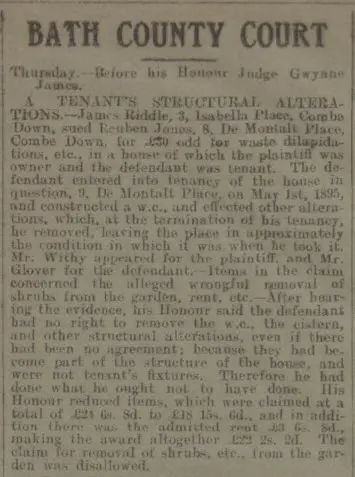 james riddle sues reuben jones bath chronicle and weekly gazette saturday 5 august 1916