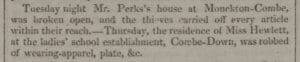 Miss Hewlett robbed - Bath Chronicle and Weekly Gazette - Thursday 1 November 1827