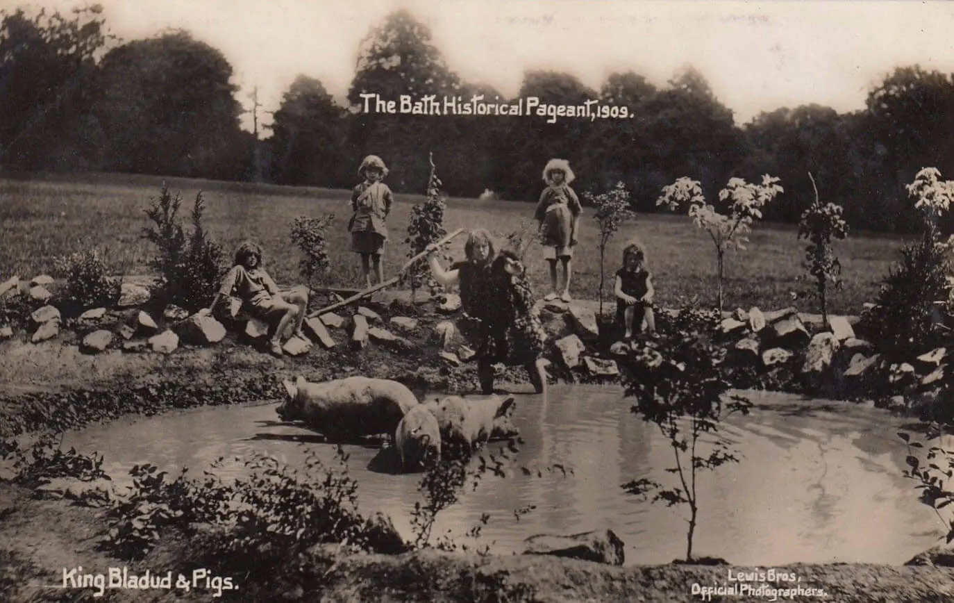 bath historical pageant 1909 king bladud and pigs