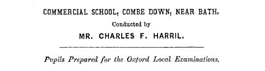 Charles Harril, Commercial School - 1876 Charles Harril, Commercial School - 1876
