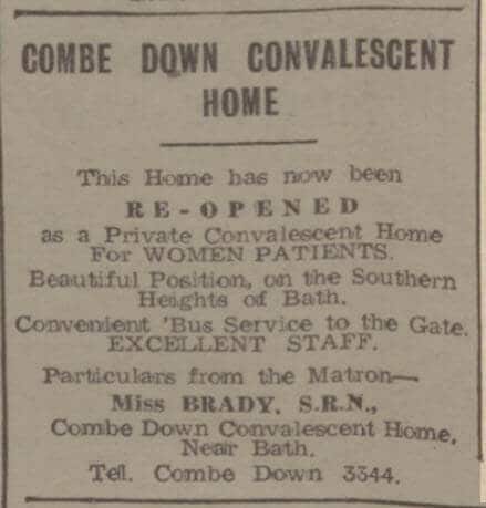 Combe Down convalescent home - Bath Chronicle and Weekly Gazette - Saturday 24 May 1947 Combe Down convalescent home - Bath Chronicle and Weekly Gazette - Saturday 24 May 1947