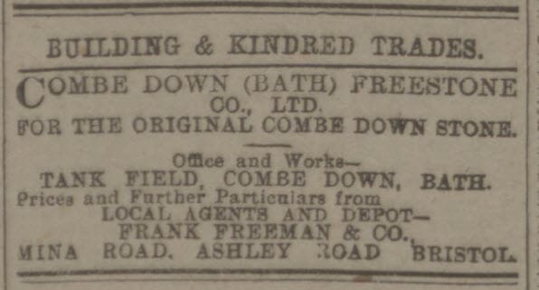 Combe Down freestone - Western Daily Press - Saturday 23 May 1914 Combe Down freestone - Western Daily Press - Saturday 23 May 1914