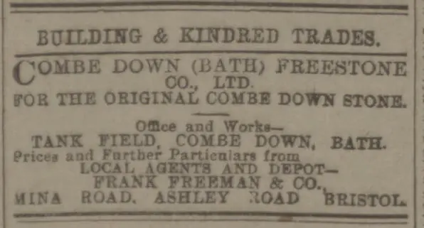 combe down freestone western daily press saturday 23 may 1914