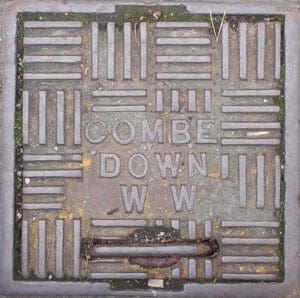 Combe Down waterworks plate on Bradford Road