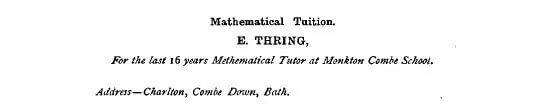 E Thring, Mathematical Tuition, 1895