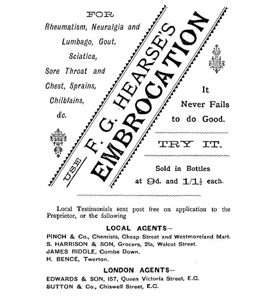 F G Hearse's Embrocation 1895