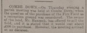 First consideration of Firs Field - Bath Chronicle and Weekly Gazette - Thursday 25 February 1904
