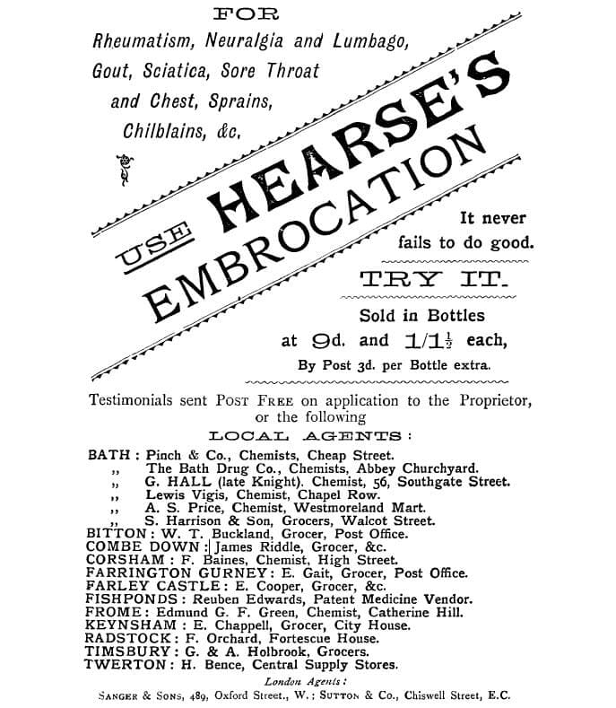 Hearse's embrocation 1902