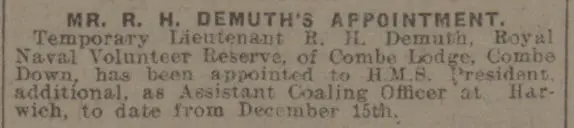 lt de muth of combe lodge combe down bath chronicle and weekly gazette saturday 18 december 1915