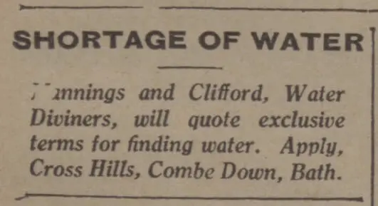 mannings clifford water diviners bath chronicle and weekly gazette saturday 7 july 1934