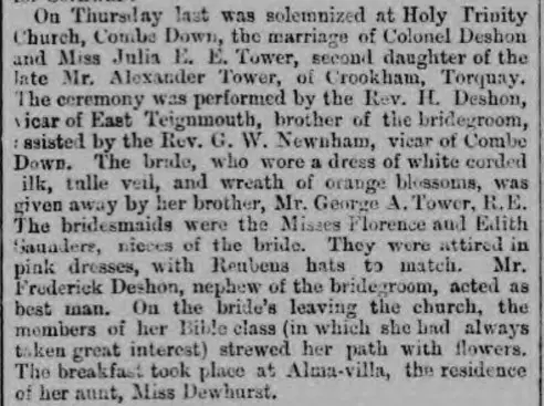 marriage breakfast at alma villa bath chronicle and weekly gazette thursday 26 august 1875