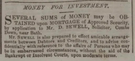 money for investment bath chronicle and weekly gazette thursday 17 december 1857