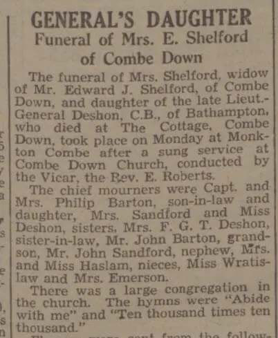 mrs shelford funeral bath chronicle and weekly gazette saturday 17 september 1938