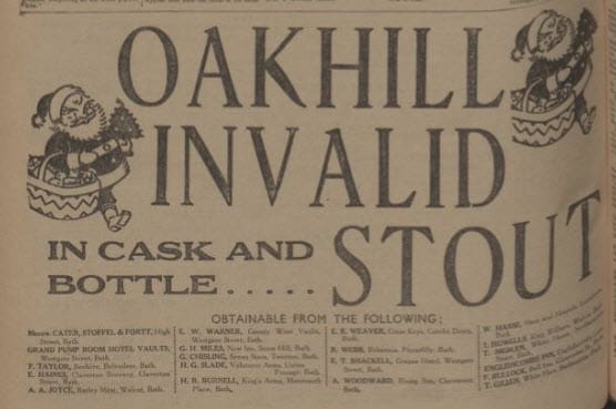 Oakhill invalid stout - Bath Chronicle and Weekly Gazette - Saturday 16 December 1933 Oakhill invalid stout - Bath Chronicle and Weekly Gazette - Saturday 16 December 1933