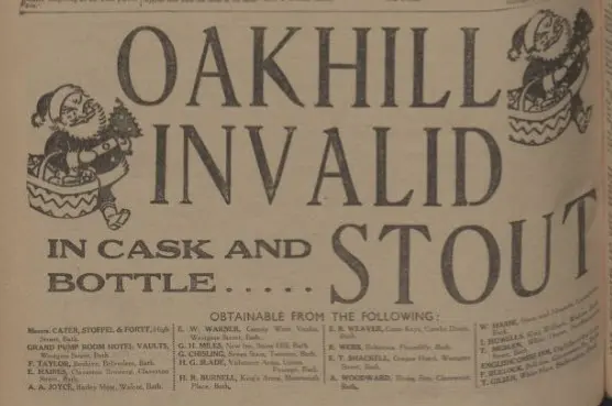Oakhill invalid stout - Bath Chronicle and Weekly Gazette - Saturday 16 December 1933