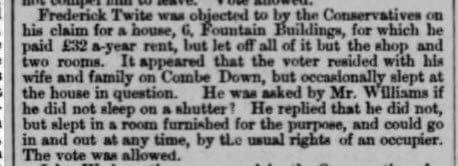 Objections to Frederick Twite's voting rights - Bath Chronicle and Weekly Gazette - Thursday 25 October 1860