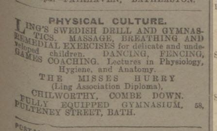 Physical culture from the Misses Hurry - Bath Chronicle and Weekly Gazette - Saturday 15 September 1917 Physical culture from the Misses Hurry - Bath Chronicle and Weekly Gazette - Saturday 15 September 1917