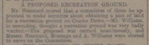 Proposal for a recreation ground on Combe Down - Bath Chronicle and Weekly Gazette - Thursday 5 August 1897 Proposal for a recreation ground on Combe Down - Bath Chronicle and Weekly Gazette - Thursday 5 August 1897