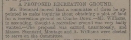 proposal for a recreation ground on combe down bath chronicle and weekly gazette thursday 5 august 1897