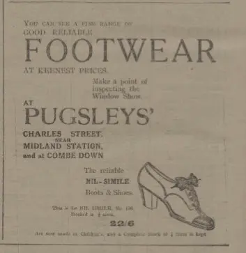 pugsley footwear bath chronicle and weekly gazette saturday 17 december 1921