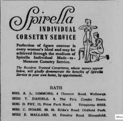 Spirella advert - Bath Chronicle and Weekly Gazette - Saturday 17 June 1950 Spirella advert - Bath Chronicle and Weekly Gazette - Saturday 17 June 1950