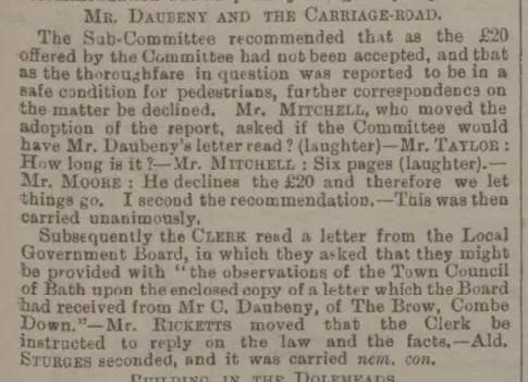 the daubeney complaint saga continues bath chronicle and weekly gazette thursday 30 november 1893