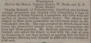 Alleged rape of Fanny Bigwood - Bath Chronicle and Weekly Gazette - Thursday 28 December 1865