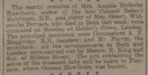 Death of Amelia Enderby Dow - Bath Chronicle and Weekly Gazette - Thursday 10 September 1908