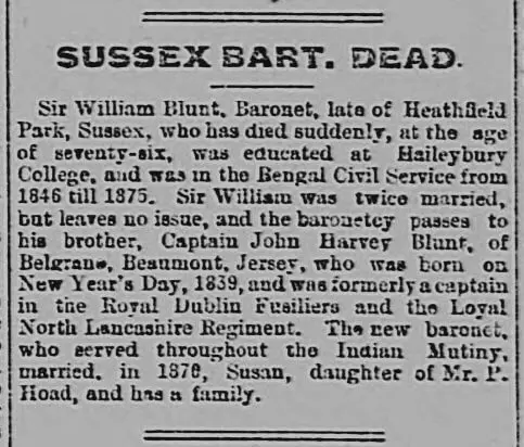 death of sir william blunt portsmouth evening news wednesday 31 december 1902