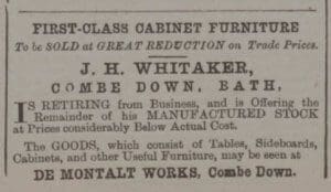 J H Whitaker retiring sale - Bath Chronicle and Weekly Gazette - Wednesday 5 December 1894