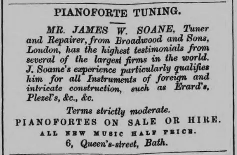 james w soane advert devizes and wiltshire gazette thursday 28 september 1865